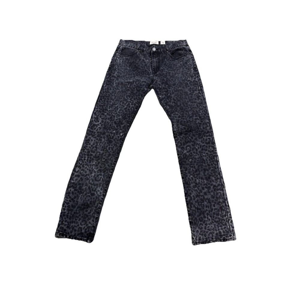 Decibel Denim Leopard Print Jeans Mens 32x34 Black Gray Pants Streetwear